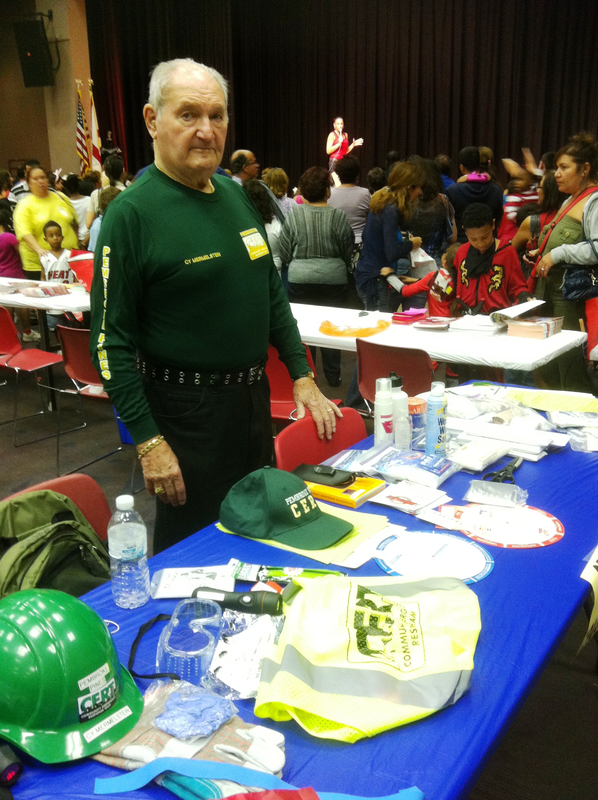 CERT table with Volunteer Cy Mermelstein